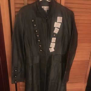 Military style leather jacket